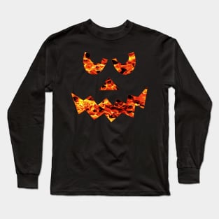 Flame Fire Jack O Lantern Happy Halloween Long Sleeve T-Shirt